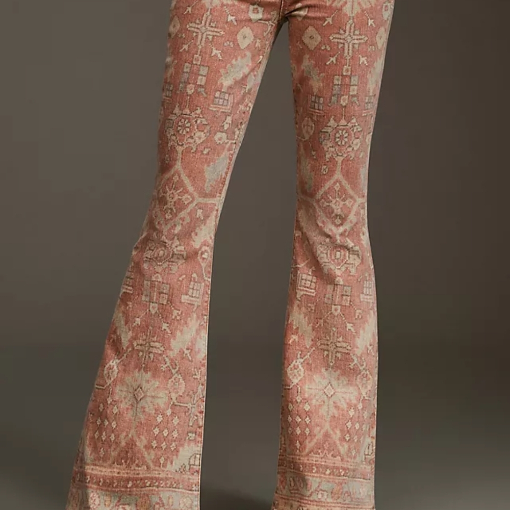 MOTHER Pink and Cream Patterned Pants